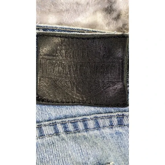 Harley Davidson Jeans Men's 42 X 29 Relaxed Straight Loose Denim Distressed - Picture 10 of 16